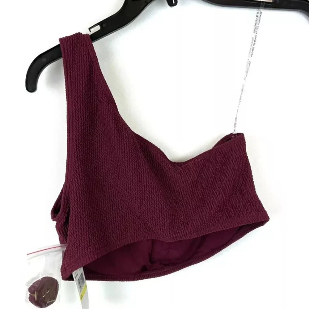 Michael Kors Women’s One Shoulder Purple Bikini Top Size M